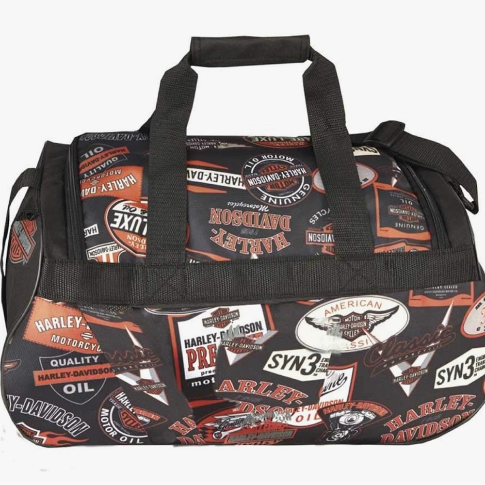 Harley-Davidson Black and Red Duffel Bag NWOT - Picture 2 of 3